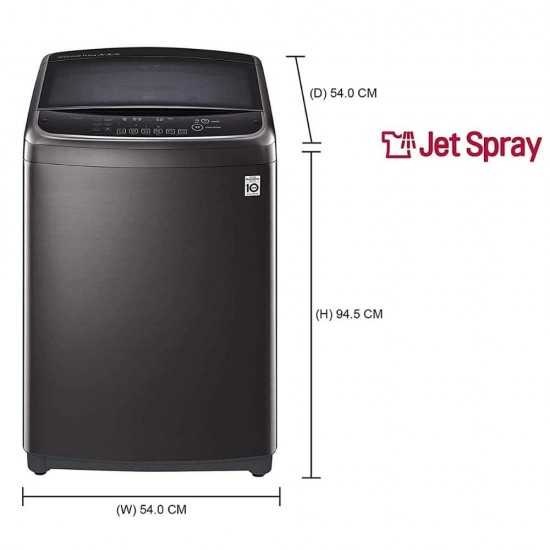 LG 12.0 kg Fully-Automatic Inverter Wi-Fi Top Loading Washing Machine, THD12STB, Stainless Steel Black