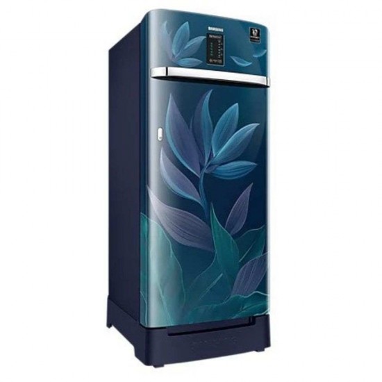 Samsung 225L Digi-Touch Cool 4 Star Inverter One Door Refrigerator RR23A2F2Y9R/HL with Base Drawer, Paradise Bloom Blue
