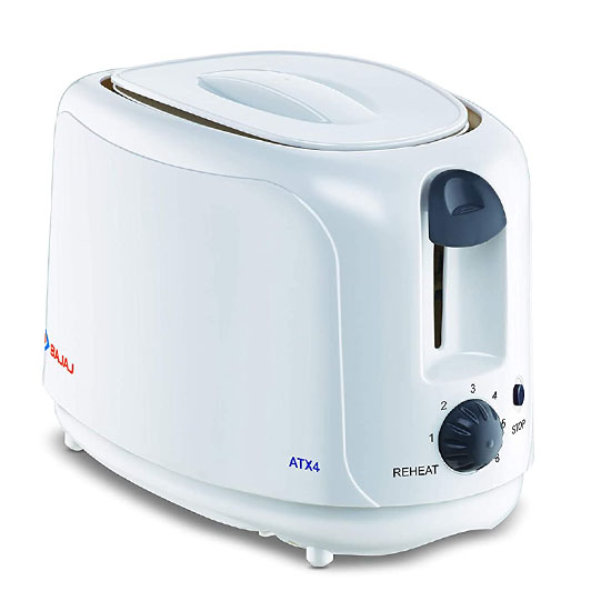 Bajaj ATX 4 750 W Pop Up Toaster, White