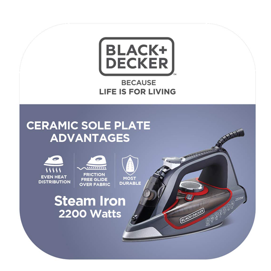 Black & Decker BXIR2202IN 2200 Watt Steam iron-Grey, Brown