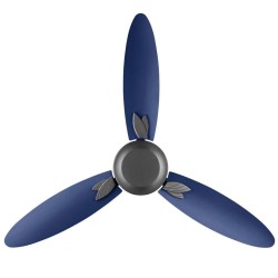 Usha Bloom Magnolia 1250mm 3 Blade Goodbye Dust Ceiling Fan, Blue Grey