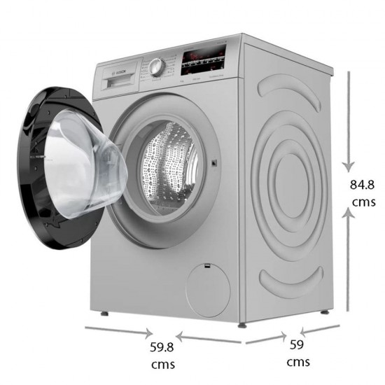 Bosch 8 kg Front Loading Fully Automatic With EcoSilence Drive Washing Machine WAJ2846SIN, Silver