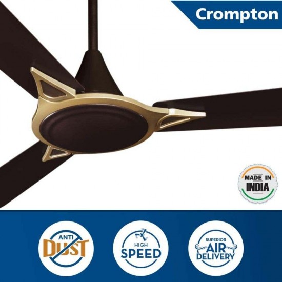 Crompton Avancer Prime Anti Dust 1200mm 3 Blade Ceiling Fan, Coffee Brown