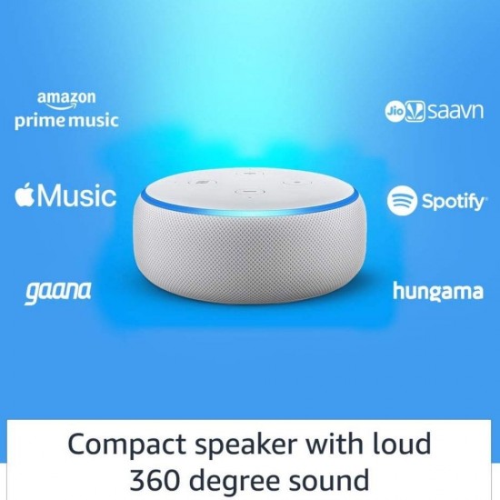 Amazon Echo Dot (3rd Gen) Smart Speaker with Clock, White