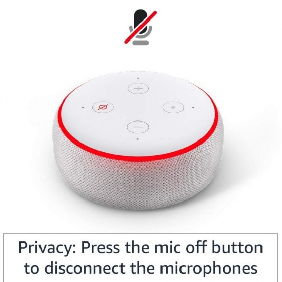 Amazon Echo Dot (3rd Gen) Smart Speaker with Clock, White
