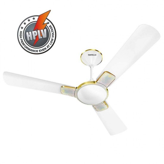 Havells Enticer Art Nature Aqua 1200mm 3 Blade Ceiling Fan, Pearl White