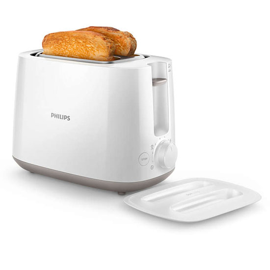 Philips Daily Collection HD2582/00 830-W Pop Up Toaster-White