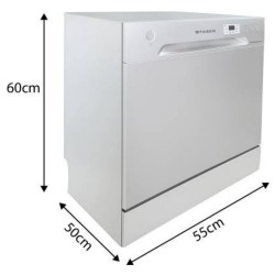 Faber FFSD 6PR 8S ACE Table Top 8 Place Free Standing Setting Dishwasher, White
