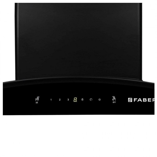 Faber Hood Everest SC TC HC BK 60cm Auto Clean Wall Mounted Chimney With Filterless technology, Touch Control, Black