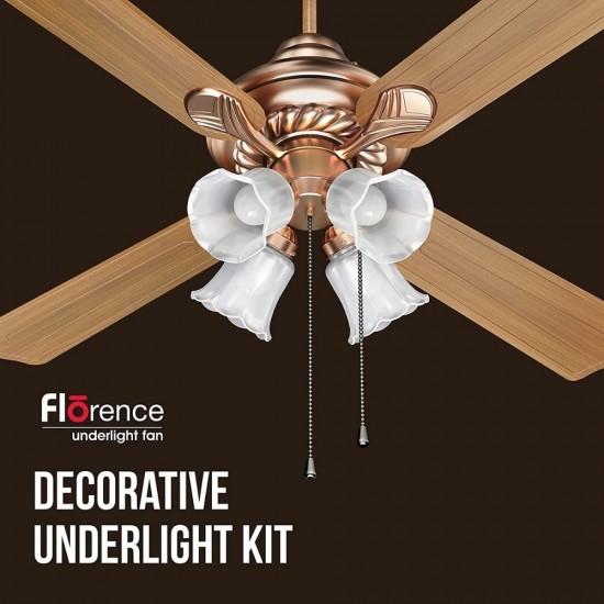 Havells Florence 1200mm 4 Blade With Underlight Ceiling Fan, Walnut Black Antique Copper