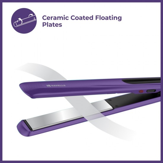 Havells HS4101 Ceramic Plates Fast Heat up Hair Straightener, Purple