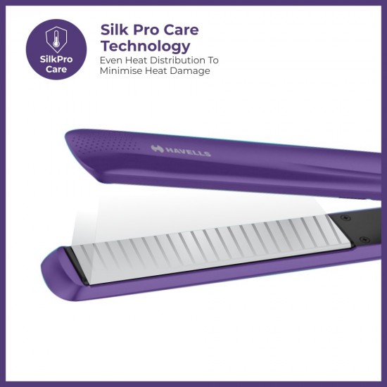 Havells HS4101 Ceramic Plates Fast Heat up Hair Straightener, Purple