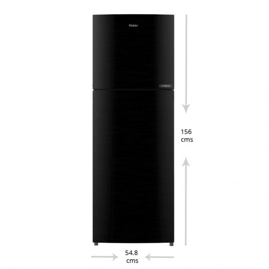 Haier 258L Frost Free Double Door Refrigerator HRF-2783BKS-E, Black Brushline
