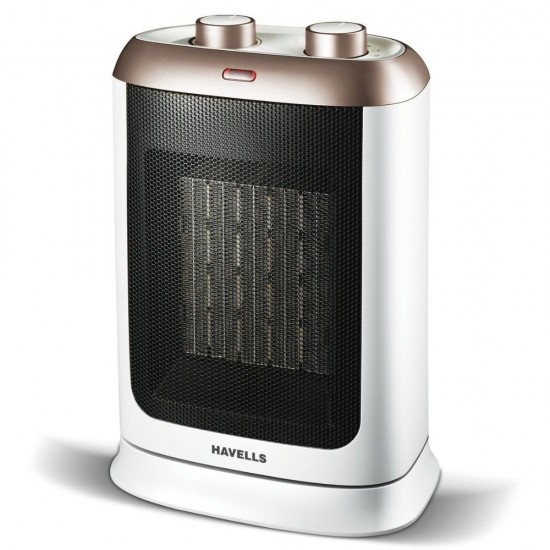 Havells Calido GHRFHAPD200 PTC Fan Room Heater, White Gold