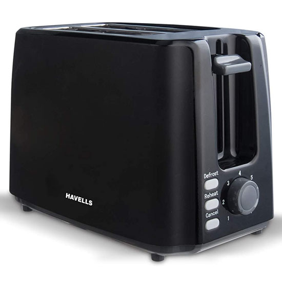 Havells Crisp Plus 750-W Pop-up Toaster, Black