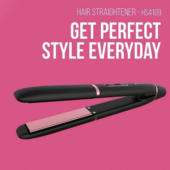 Havells HS4109 Ceramic Plates Fast Heat Up Hair Straightener, Black