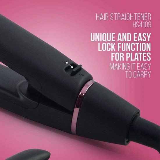 Havells HS4109 Ceramic Plates Fast Heat Up Hair Straightener, Black