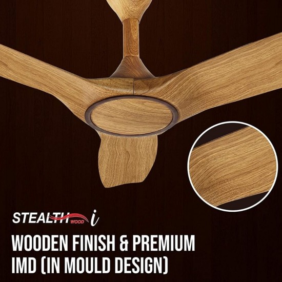 Havells Stealth Wood i 1250MM 3 Blade Ceiling Fan, Pinewood 