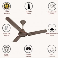 Havells Zester 1200 mm Decorative 3 Blade ceiling Fan, Dusk Havells Zester 1200 mm Decorative 3 Blade ceiling Fan, Dusk