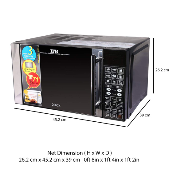 IFB 20L Convection Microwave Oven 1200W (20BC4)-Black