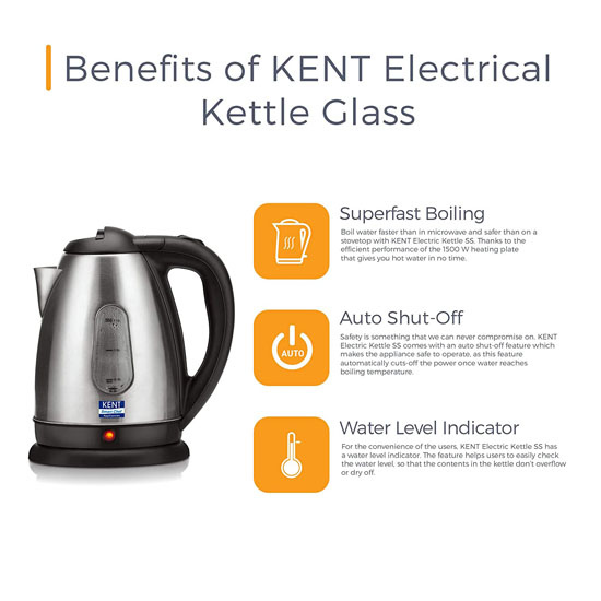 Kent 16026 Electric Kettle (1.8 Litre)-Silver