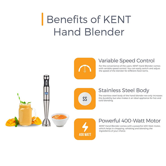 Kent SS-16044 400-W Hand Blender-Silver