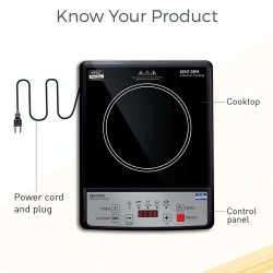 Kent Gem 16058 Induction Cooktop 1500-W Touch Panel, Black