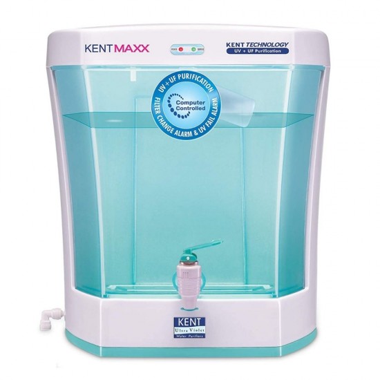 Kent MAXX 7L UV + UF Water Purifier detachable storage tank, White Blue