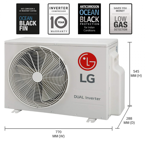 LG 1.5 Ton 5 Star Dual Inverter Split Air Conditioner with 4-in-1 MS-Q18RNZA Convertible Cooling & HD Filter, White