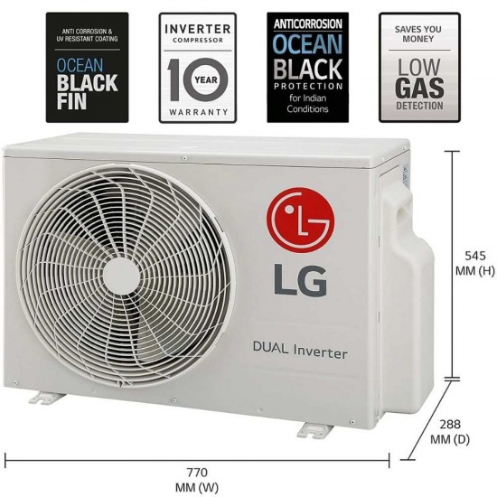 LG 1.5 Ton 5 Star Split Dual Inverter Air Conditioner MS-Q18FNZD Copper Condenser with Super Convertible 5-in-1, Floral White