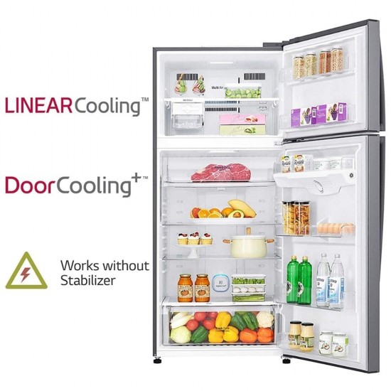 LG 516 L 3 Star Inverter Frost Free Ecofriendly Double Door Refrigerator GN-H602HLHQ, Shiny Steel