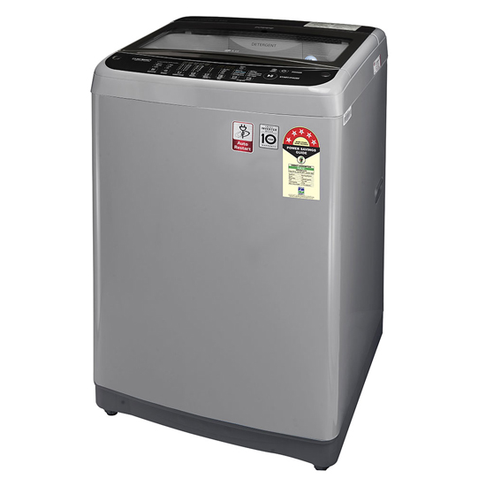 LG 6.5 kg 5 Star Inverter Jet Spray+ Fully Automatic Top Load Washing Machine T65SJSF3Z, Silver