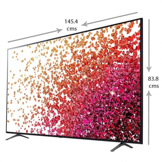 LG 165.1 CM (65 Inch) Ultra HD 4K Smart Nano cell 2021 Model LED Smart TV 65NANO75TPZ, Blue