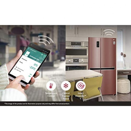LG 687 L Direct Cool  Wi - Fi Inverter Frost-Free Side-by-Side Refrigerator GC-B247SVZV Amber Steel