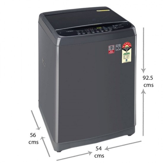 LG 8 kg 5 Star Inverter Fully-Automatic Top Loading Washing Machine T80SJMB1Z, Middle Black