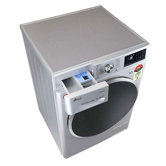 LG 9 kg 5 Star Inverter Fully-Automatic Front Load Washing Machine with Inbuilt Heater FHT1409ZWL-Luxury Silver