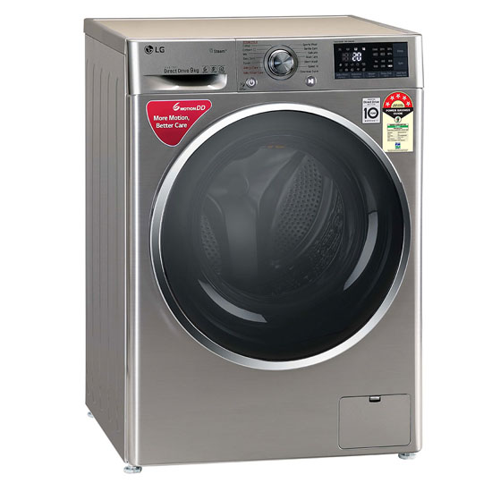LG 9 kg 5 Star Inverter Fully-Automatic Wi-Fi Front Load Washing Machine with Inbuilt Heater FHT1409ZWS, VCM Chrome