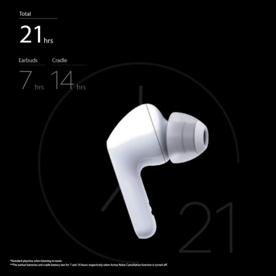 LG Tone Free HBS-FN7 True Wireless Bluetooth Earbuds, UV nano 99.9% Bacteria Free With ANC Bluetooth Headset, White