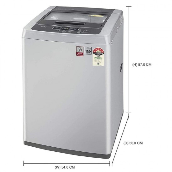 LG 6.5 Kg 5 Star Top Load Fully Automatic Smart Inverter Washing Machine T65SKSF4Z, Silver