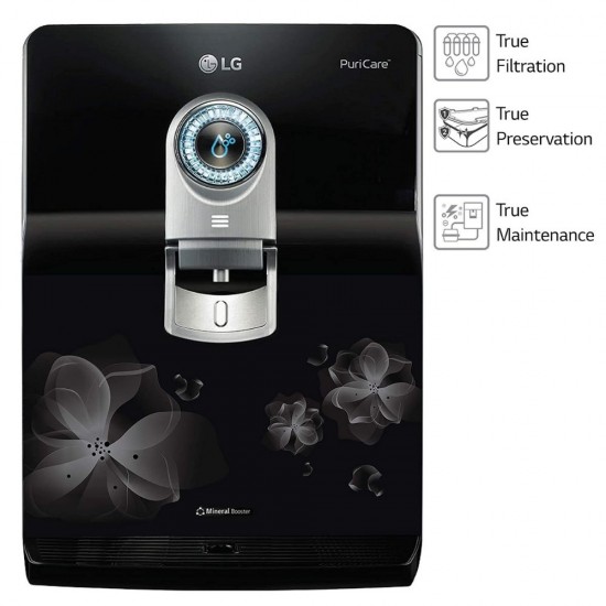 LG WW182EP 8 L RO+UV+UF Water Purifier Dual Protection Stainless Steel Tank, Floral Pattern Black