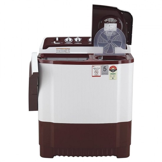 LG 8 Kg 5 Star Semi Automatic Washing Machines P8035SRAZ, Maroon White