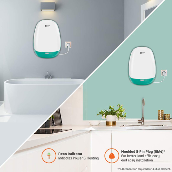 Orient Electric 3L Aura Neo Instant Water Geyser-Turquoise blue Orient Electric 3L Aura Neo Instant Water Geyser-Turquoise blue