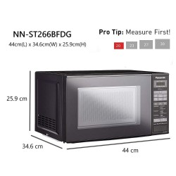 Panasonic 20L Solo Microwave Oven NN-ST266BFDG, Black