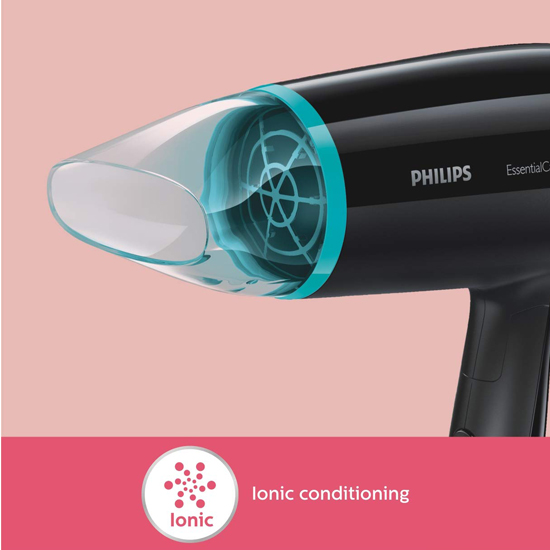 Philips BHD007/20 1800W Essential Care Hair Dryer, Black