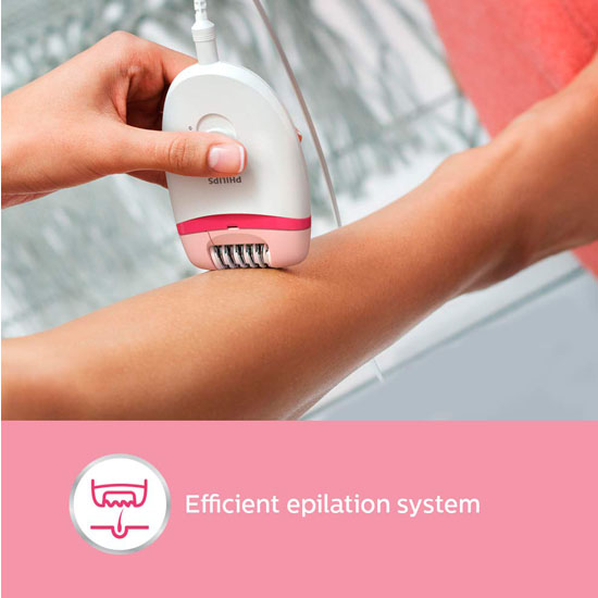 Philips BRE235/00 Corded Compact Epilator 2 in 1 Shaver-White and Pink