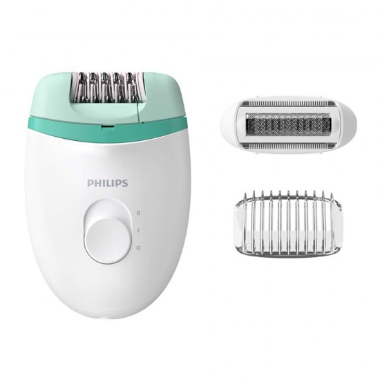 Philips BRE245/00 Corded Compact Epilator 2 in 1 Shaver, White Green
