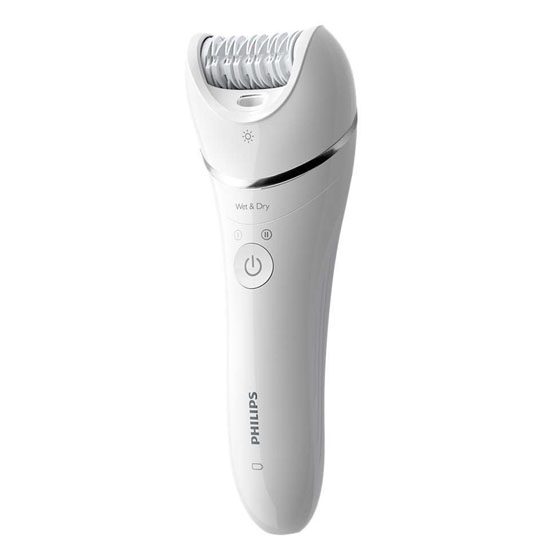 Philips BRE710-00 Series 8000 Cordless Charger Epilator Face and Body Hair Removal, White