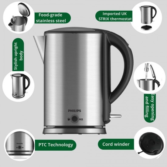 Philips HD9316/06  (1.7 Litre) Electric Kettle, Silver