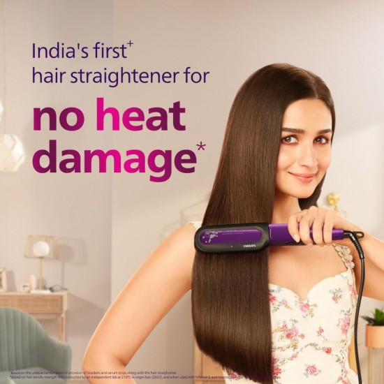 Philips BHS526/00 NourishCare- India’s First Hair Straightener Designed for No Heat Damage |Moisture Lock for Nourished Hair