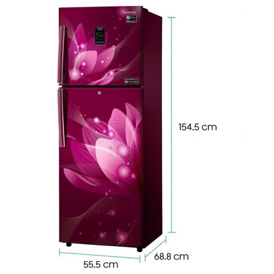 Samsung 353 L Frost free 2 Star Inverter Double Door Refrigerator Convertible, RT28T3922R8/HL, Blooming Saffron Red